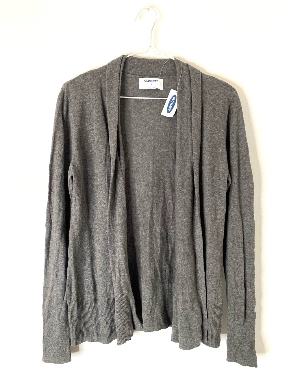 Old Navy NWT Dark Grey Waterfall Open Front Knit Cardigan Sweater